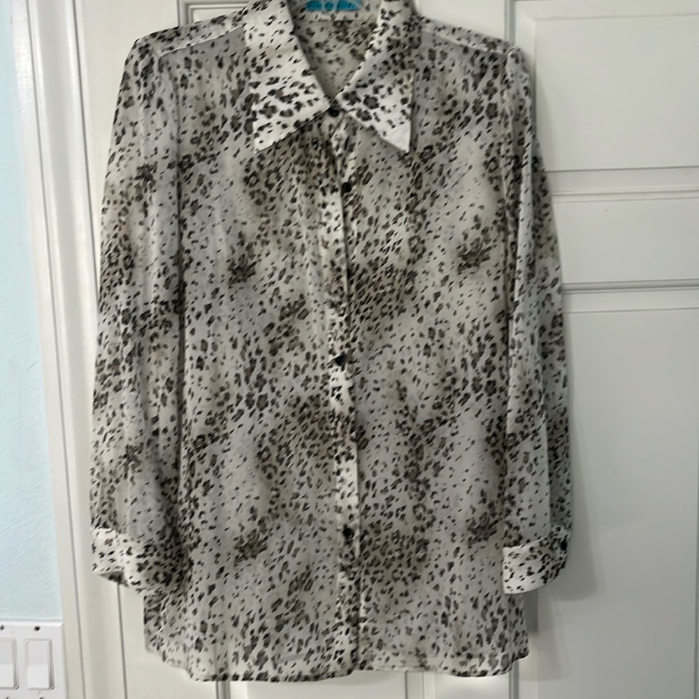 ALICE + OLIVIA (cheetah/leopard) silk blouse